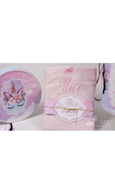 Trusou pentru fetite cu unicorn roz si turcoaz Unicorn roz bleu 8